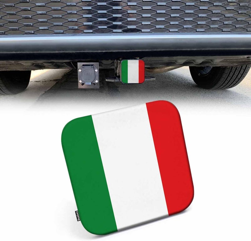 Beabes Italy Flag Hitch Covers 2 Inch National Italian Flag Trailer Hitch Cover Tube Plug Insert, Car Exterior Accessories, Receiver Tube Hitch Cover for Trucks RVs SUVs - Image 1
